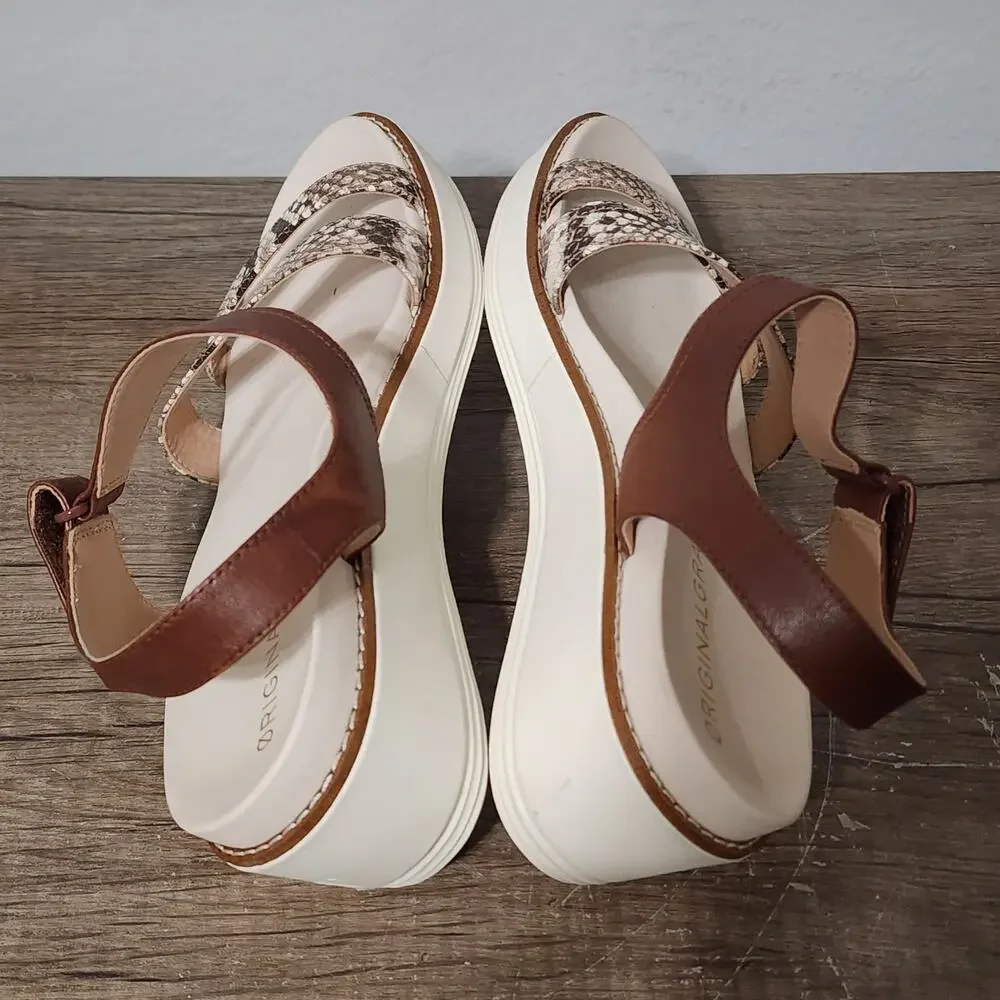 Cole Haan Original Grand Peyton Flatform Women's Platform Shoes Size 8 Snakeskin - Picture 5 of 9